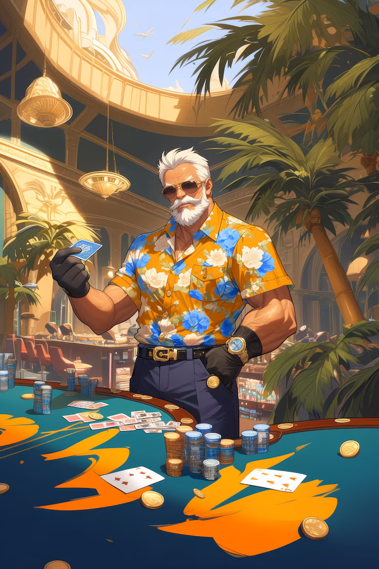 Game night with players at tables